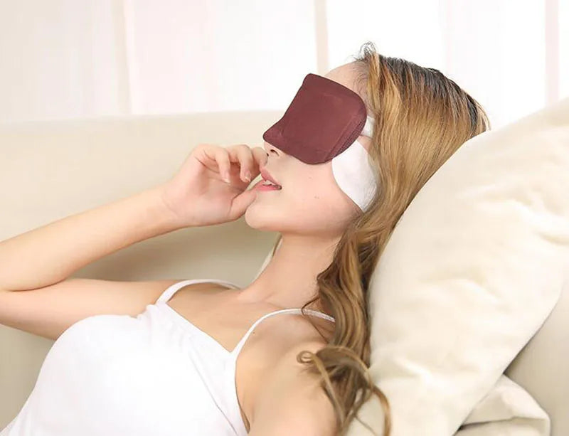 HANRIVER Bamboo charcoal steam eye mask ice silk to relieve fatigue and comfortable sleep an eye mask
