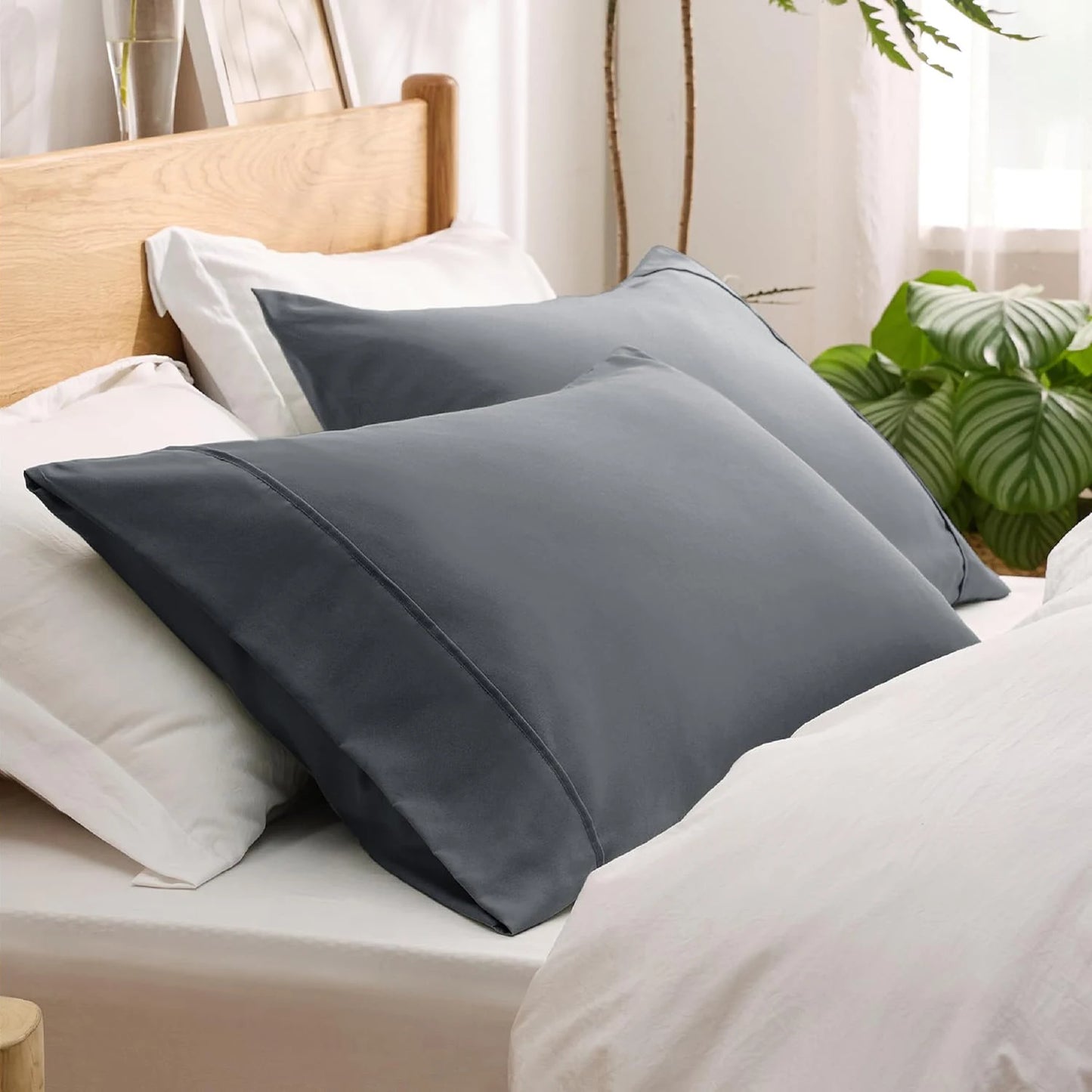 Luxury Cooling Rayon Derived from Bamboo Blend Ultra Soft Pillow Cases - Cooling & Breathable - Pillowcase with Envelope Closure