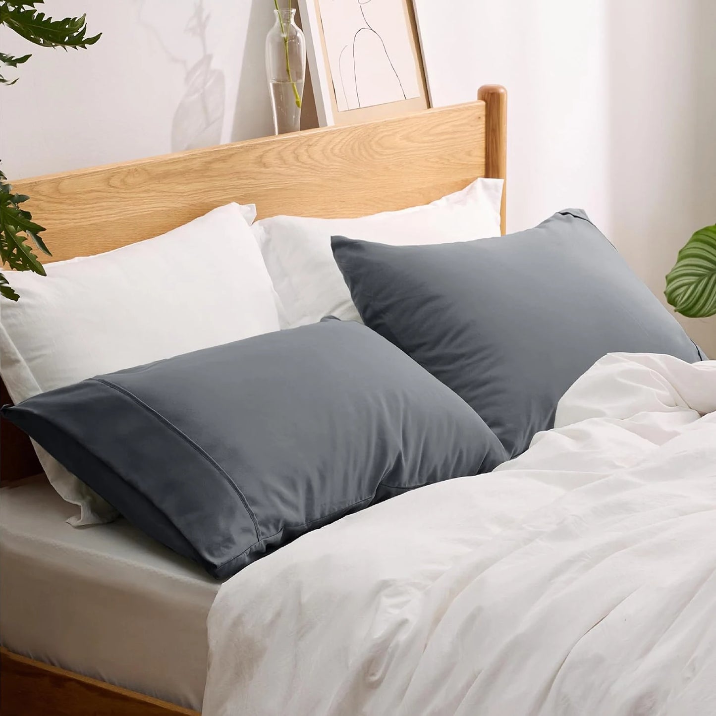 Luxury Cooling Rayon Derived from Bamboo Blend Ultra Soft Pillow Cases - Cooling & Breathable - Pillowcase with Envelope Closure